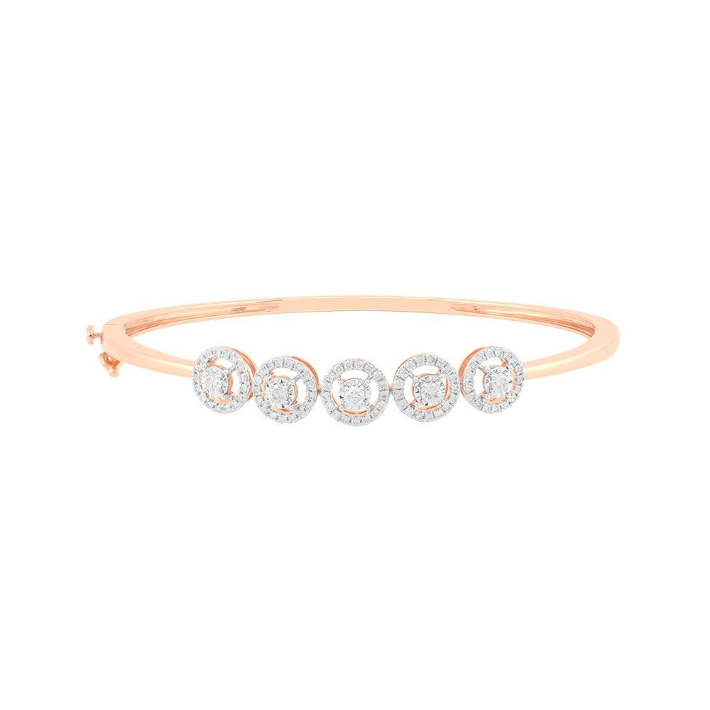 Rose Gold Diamond Halo Bracelet