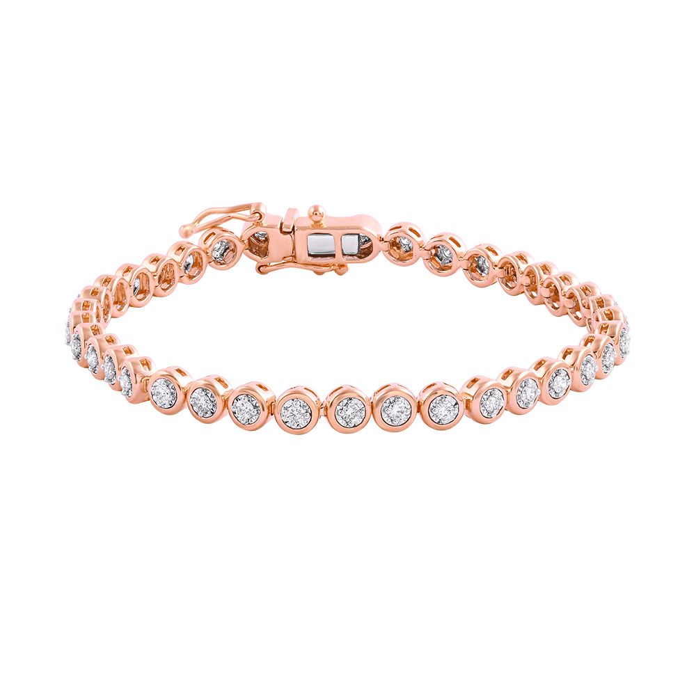 Rose Gold Bezel-Set Diamond Bracelet