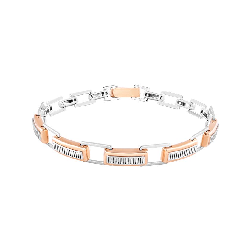 Linear Groove Dual-Tone Bracelet