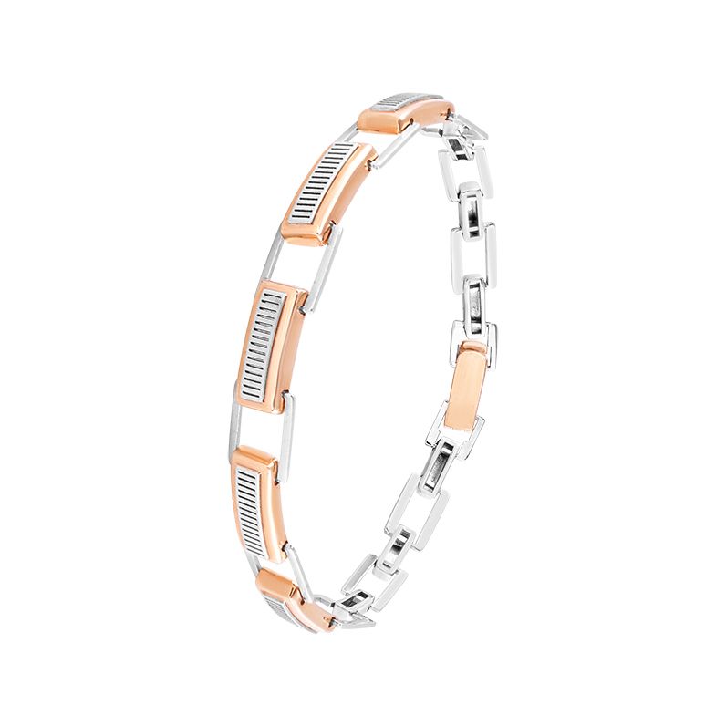 Linear Groove Dual-Tone Bracelet