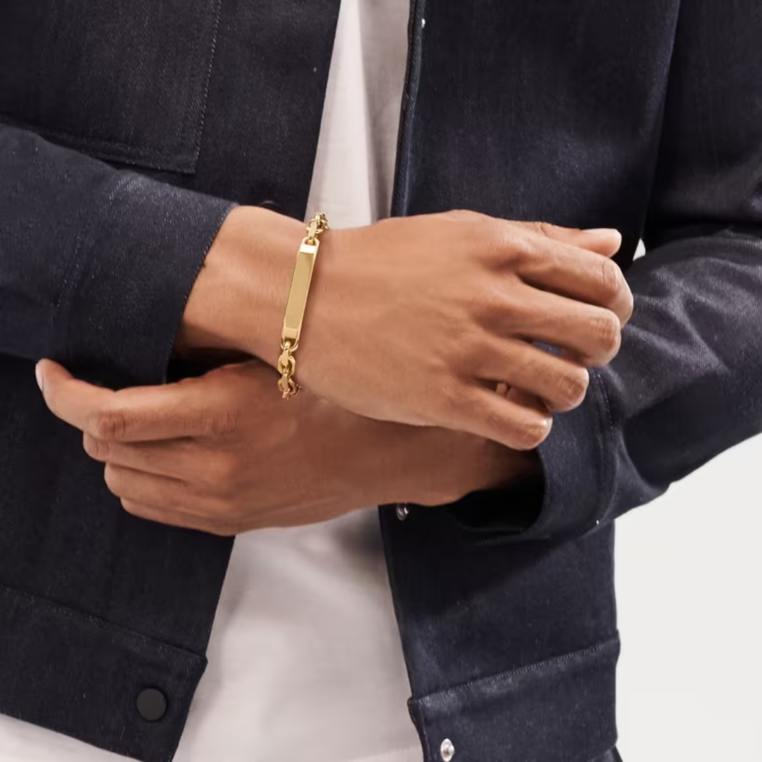 18K Gold Diamond Bracelet for Men