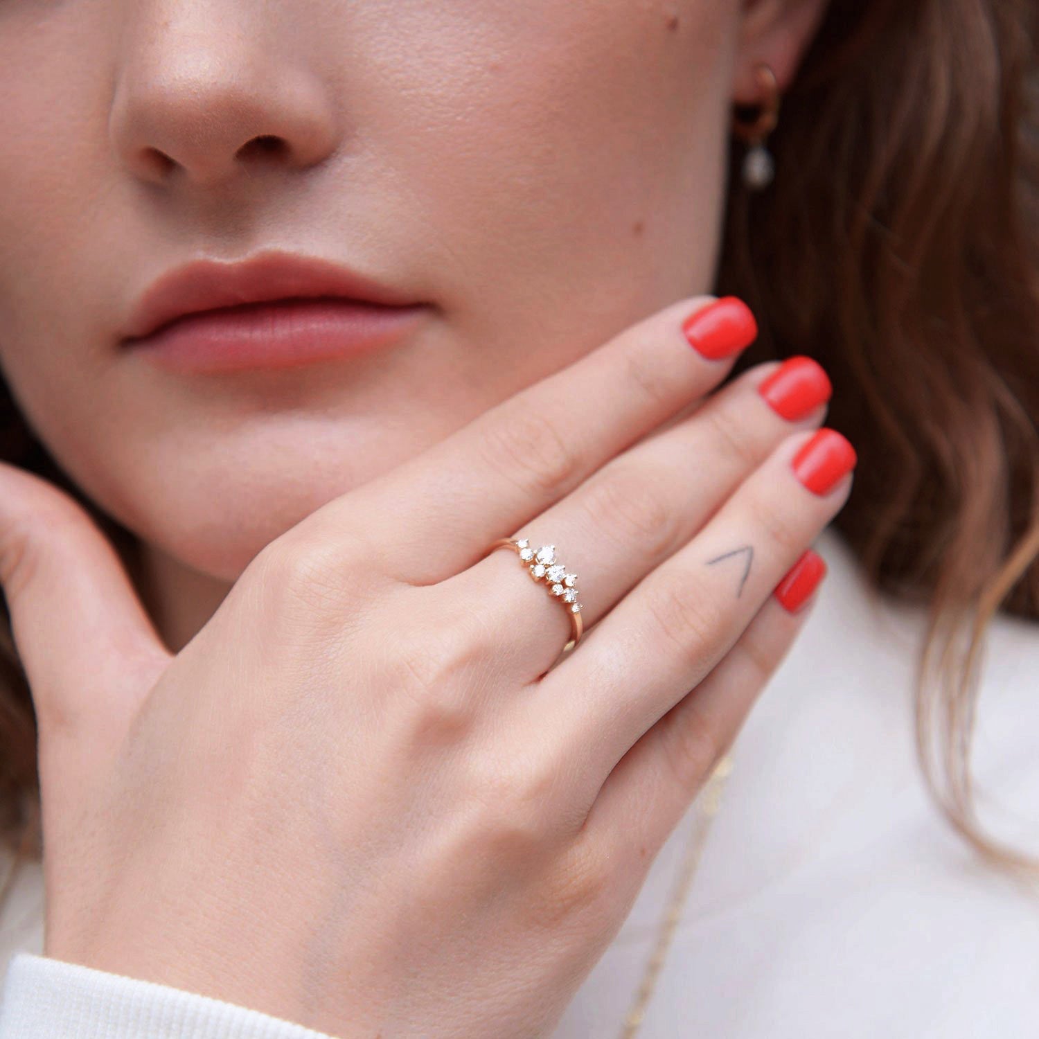 9-Stone Cluster Ring, Lab Grown Diamonds