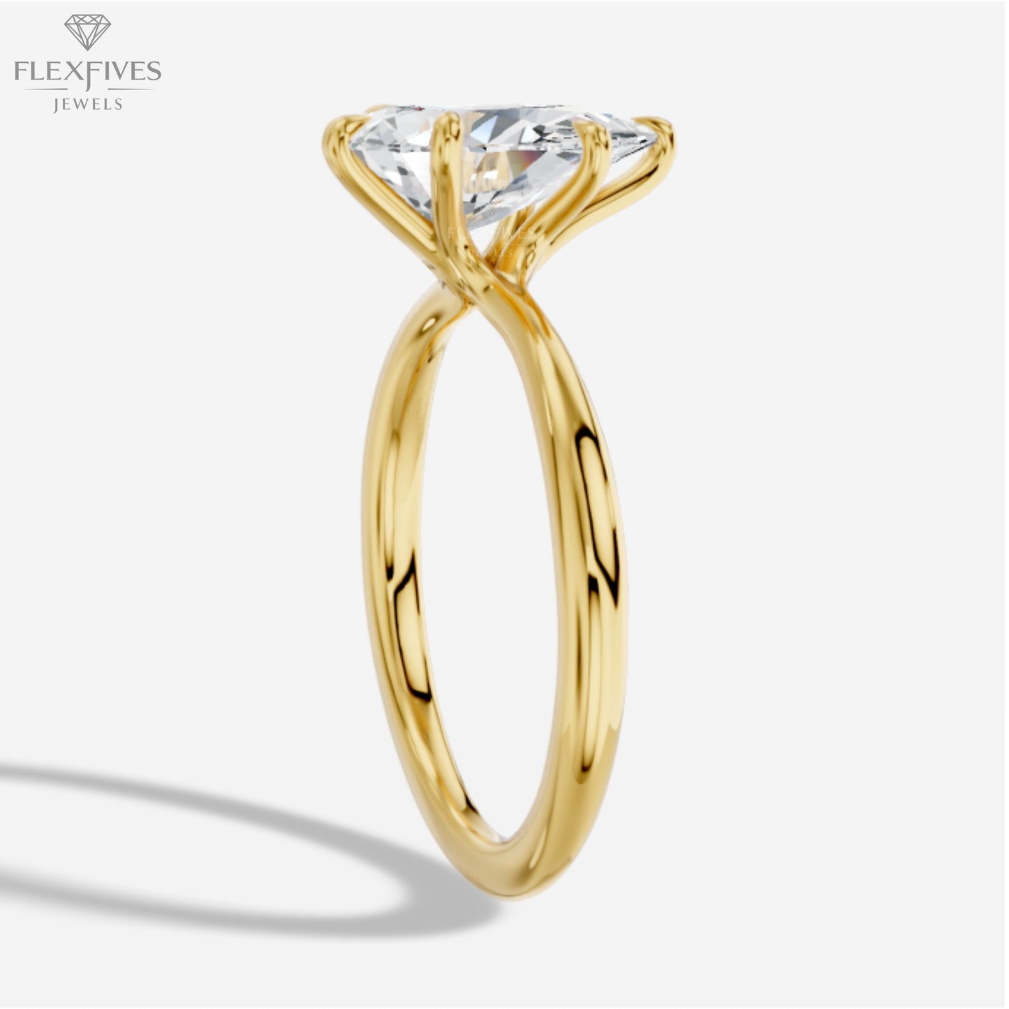 Pear Cut Moissanite Engagement Ring – 14K Solid Gold Solitaire Ring – Dainty Wedding Ring for Her Classic Bridal Jewelry, proposal Ring