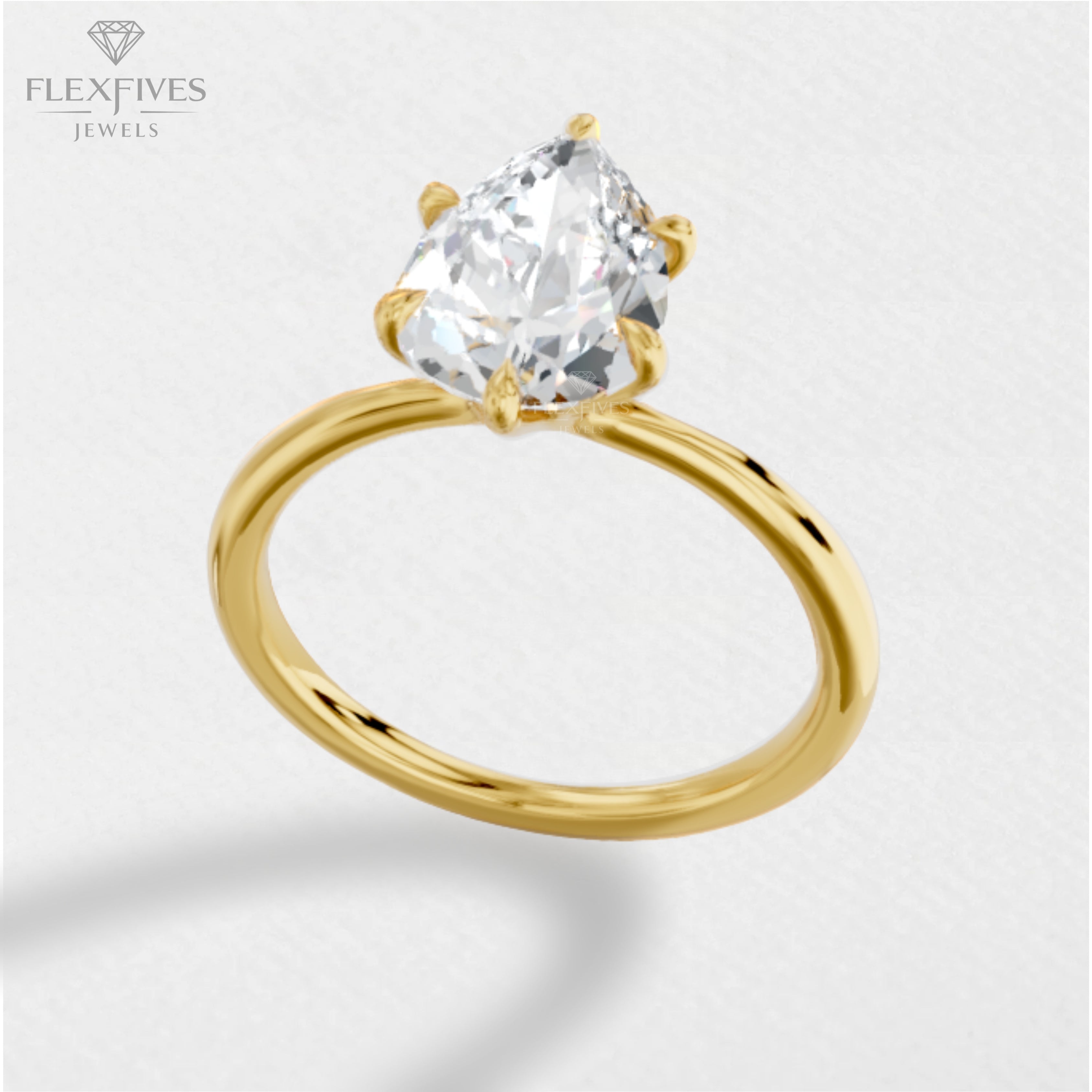 Pear Cut Moissanite Engagement Ring – 14K Solid Gold Solitaire Ring – Dainty Wedding Ring for Her Classic Bridal Jewelry, proposal Ring