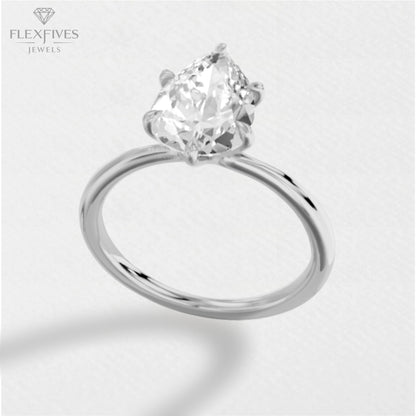 Pear Cut Moissanite Engagement Ring – 14K Solid Gold Solitaire Ring – Dainty Wedding Ring for Her Classic Bridal Jewelry, proposal Ring