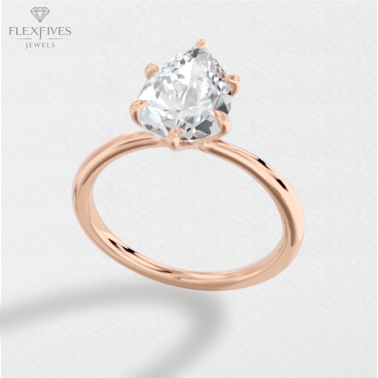 Pear Cut Moissanite Engagement Ring – 14K Solid Gold Solitaire Ring – Dainty Wedding Ring for Her Classic Bridal Jewelry, proposal Ring