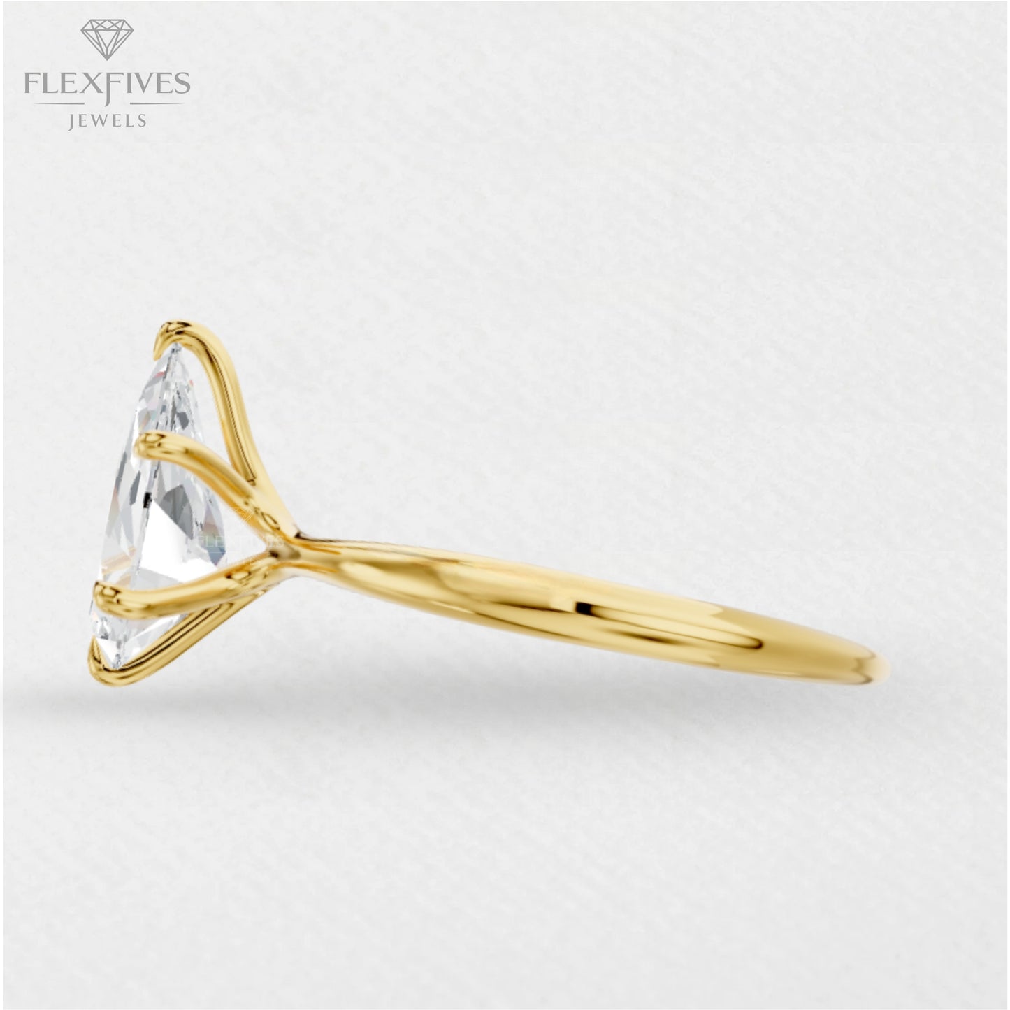 Pear Cut Moissanite Engagement Ring – 14K Solid Gold Solitaire Ring – Dainty Wedding Ring for Her Classic Bridal Jewelry, proposal Ring