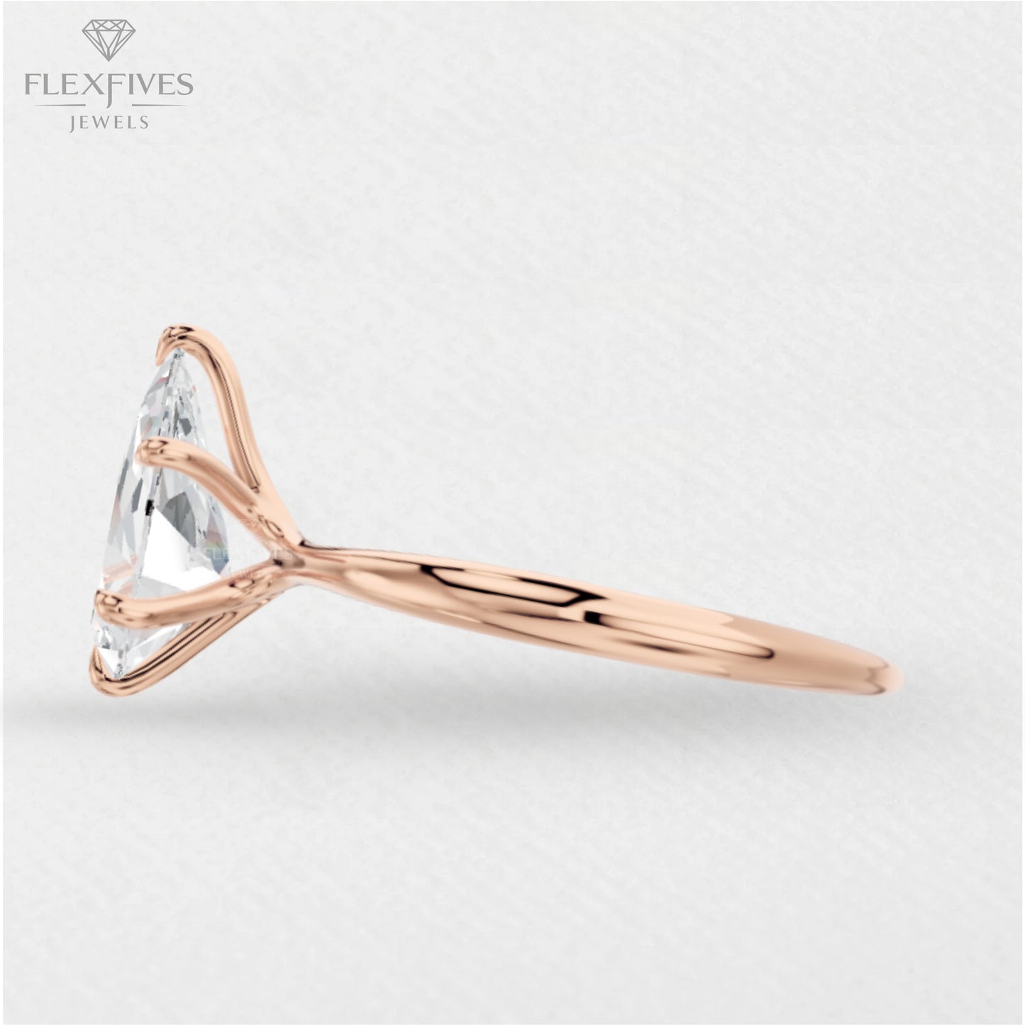 Pear Cut Moissanite Engagement Ring – 14K Solid Gold Solitaire Ring – Dainty Wedding Ring for Her Classic Bridal Jewelry, proposal Ring