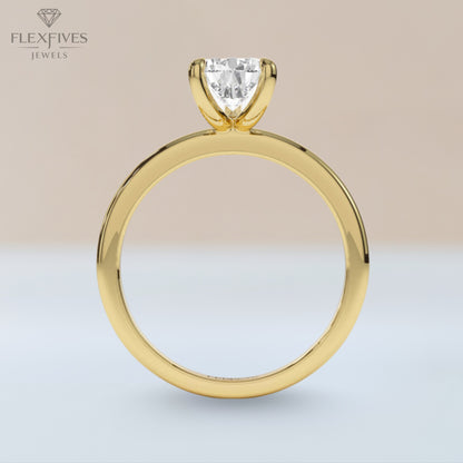 Pear Shape Engagement Ring, 1.50 ctw 14k Gold Prong Setting Pear Shaped Moissanite Diamond Engagement Ring, Proposal Ring, Gift