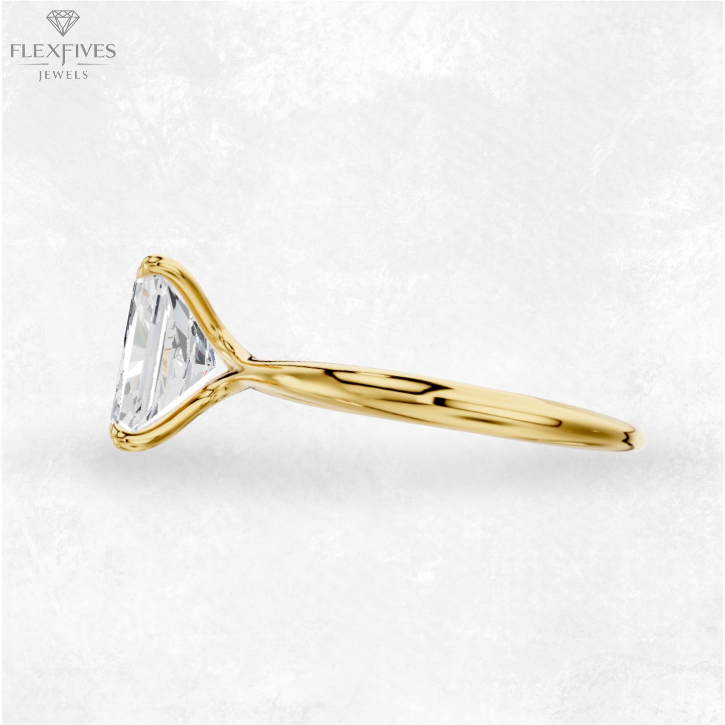 Radiant Cut Solitaire Moissanite Ring | 1.5 CT Approx | Solid Gold | Yellow, White, Rose Gold | Ethical Engagement Ring