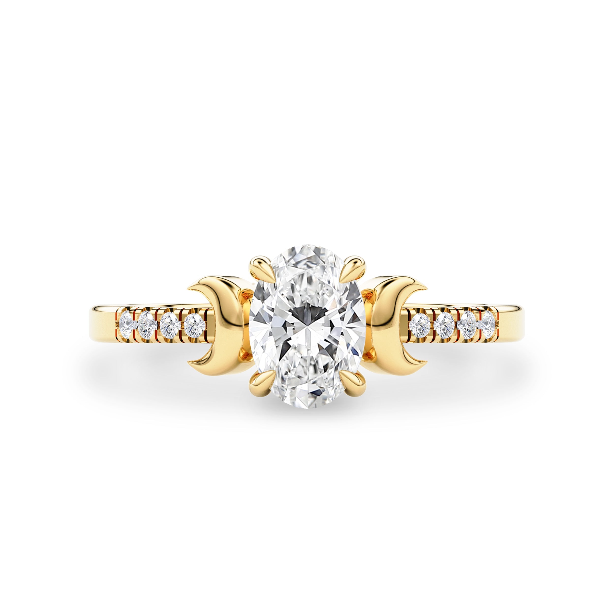 Whistler Moon Engagement Ring, Oval Brilliant With Pavé