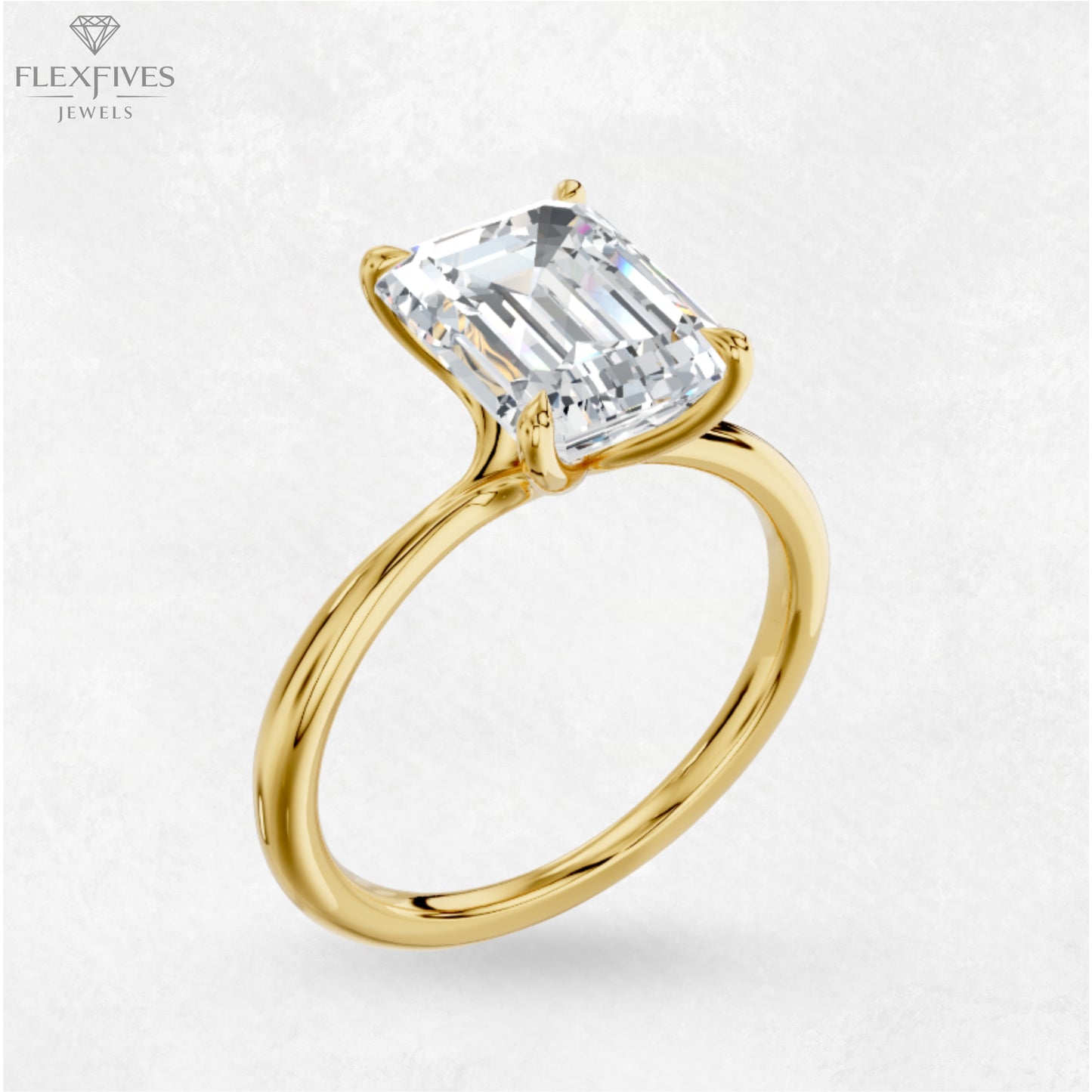 Radiant Cut Solitaire Moissanite Ring | 1.5 CT Approx | Solid Gold | Yellow, White, Rose Gold | Ethical Engagement Ring