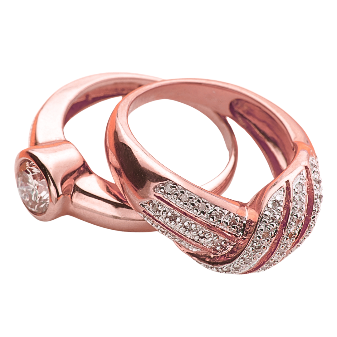 Matching Couple Rings – 22K Gold, Rose Gold, and Silver