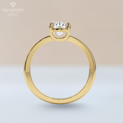 Round Cut Engagement Ring, 1.50 ctw 14k Gold Four Prong Setting Round Cut Moissanite Diamond Engagement Ring, Solitaire Ring