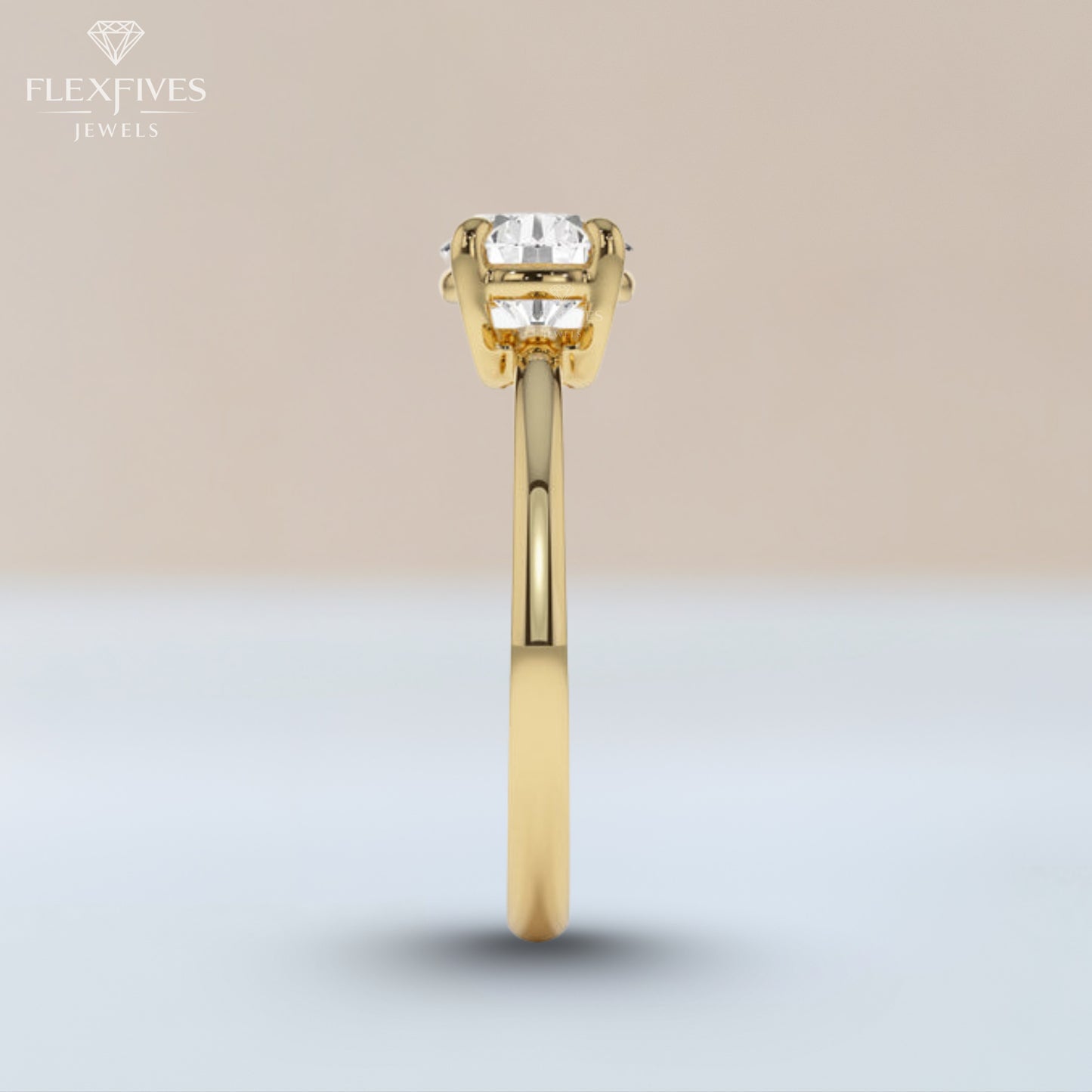 Round Cut Engagement Ring, 1.50 ctw 14k Gold Four Prong Setting Round Cut Moissanite Diamond Engagement Ring, Solitaire Ring