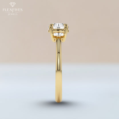 Round Cut Engagement Ring, 1.50 ctw 14k Gold Four Prong Setting Round Cut Moissanite Diamond Engagement Ring, Solitaire Ring