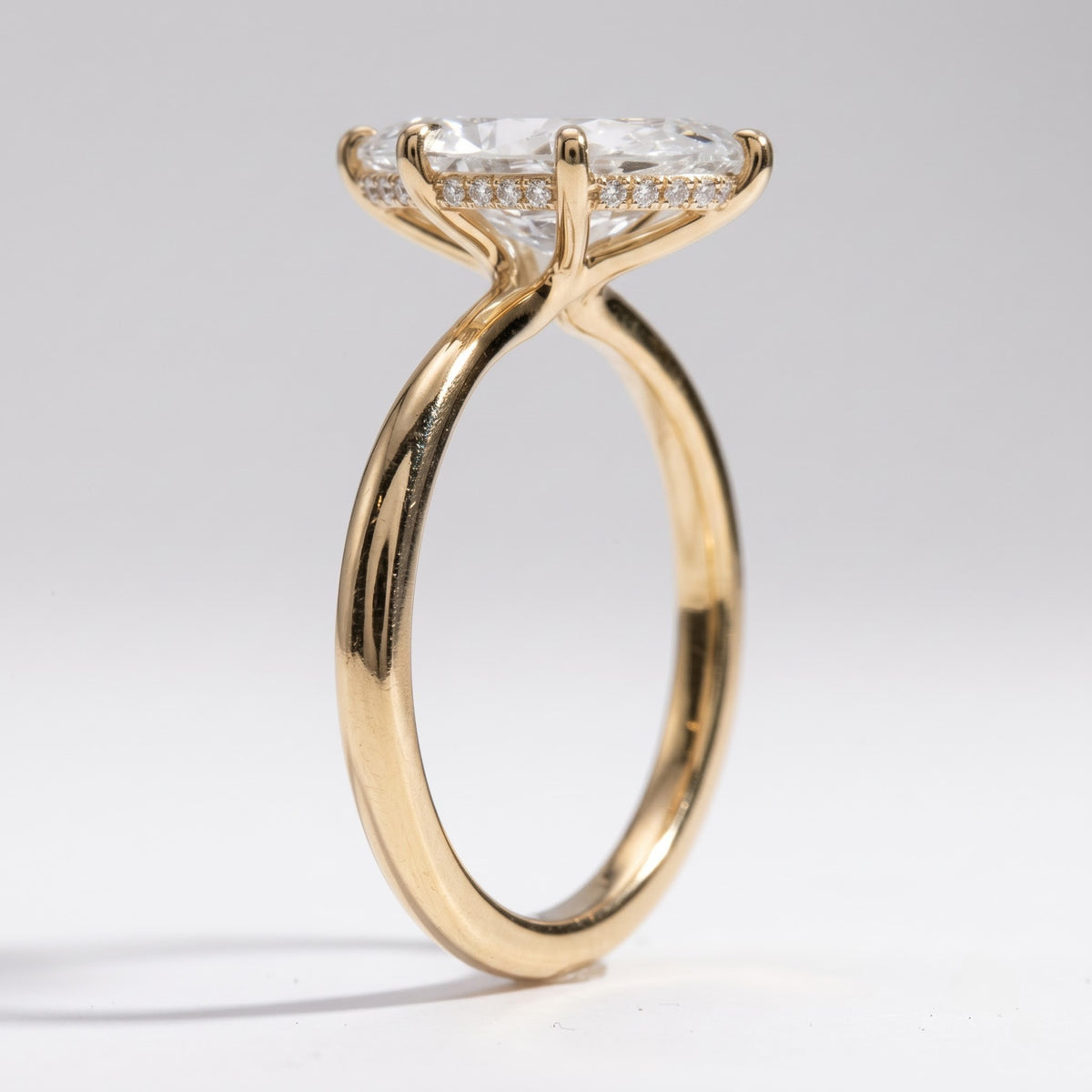 2 Ct - 3 Ct Marquise Ring with Hidden Halo | 14 KT Gold Solitaire Engagement Ring