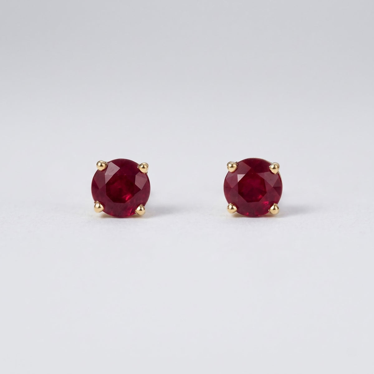 Ruby Royale Lab-Grown Ruby & Diamond Stud Earrings, 1.14 CTW