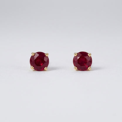Ruby Royale Lab-Grown Ruby & Diamond Stud Earrings, 1.14 CTW