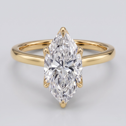 Marquise Cut Moissanite Engagement Ring in 14K Gold with 1–3 CT Diamond