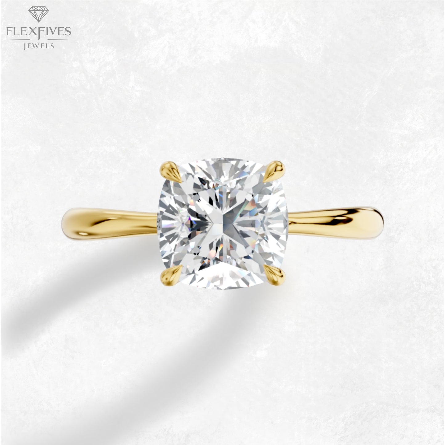 Cushion Cut 1.50 ct Moissanite diamond Engagement Ring, Cushion Cut Ring,Gold Bridal Ring, Diamond Promise Ring,Anniversary Ring (GOLD RING)