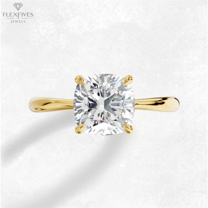 Cushion Cut 1.50 ct Moissanite diamond Engagement Ring, Cushion Cut Ring,Gold Bridal Ring, Diamond Promise Ring,Anniversary Ring (GOLD RING)