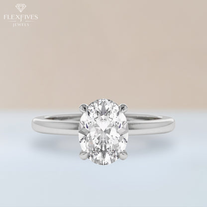 1.50 Carat Oval Moissanite Diamond Engagement Ring, 14K Gold Ring, Solitaire Ring