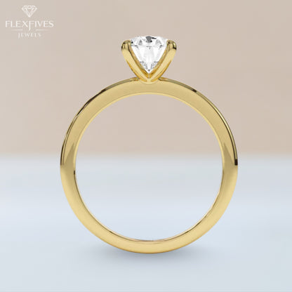 1.50 Carat Oval Moissanite Diamond Engagement Ring, 14K Gold Ring, Solitaire Ring