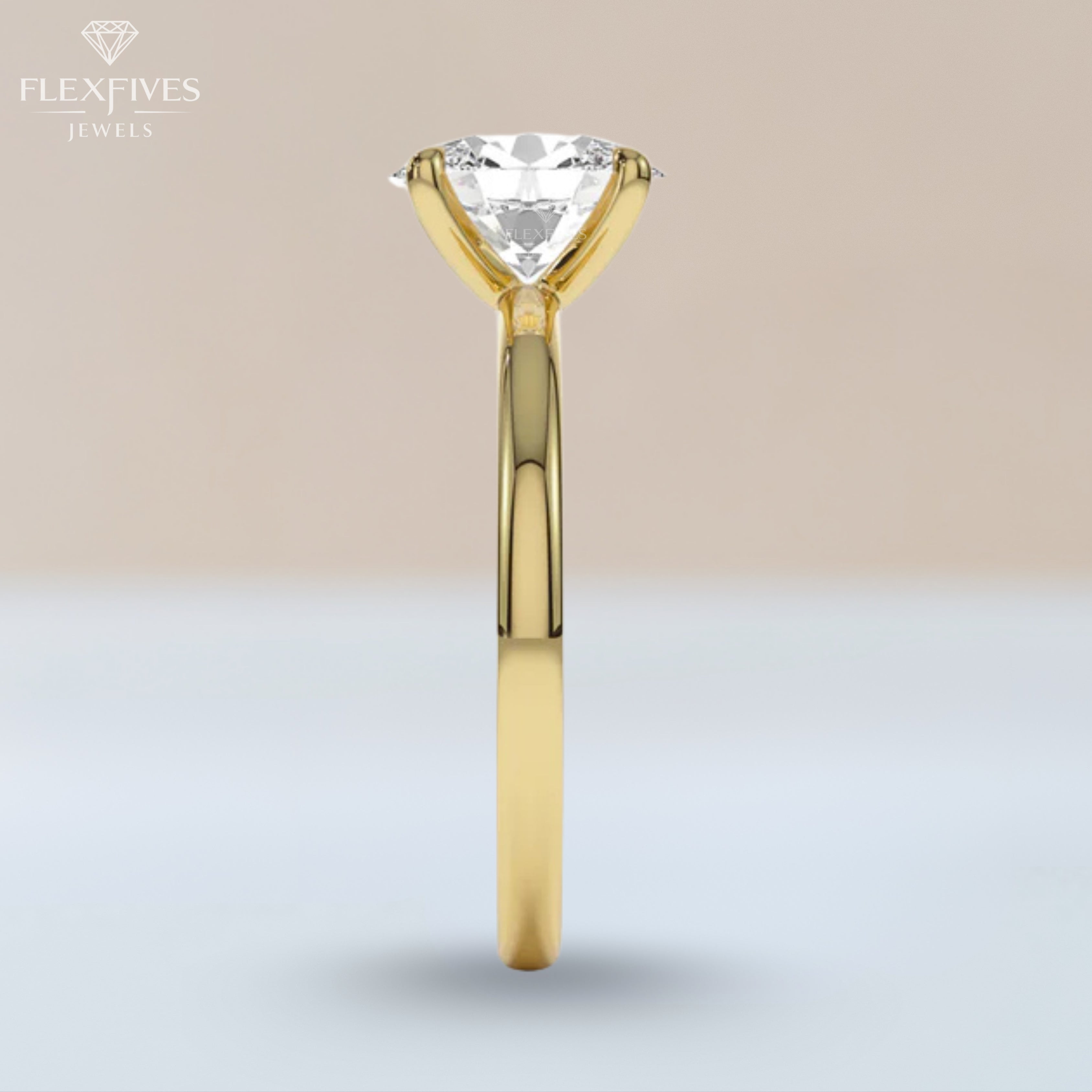 1.50 Carat Oval Moissanite Diamond Engagement Ring, 14K Gold Ring, Solitaire Ring