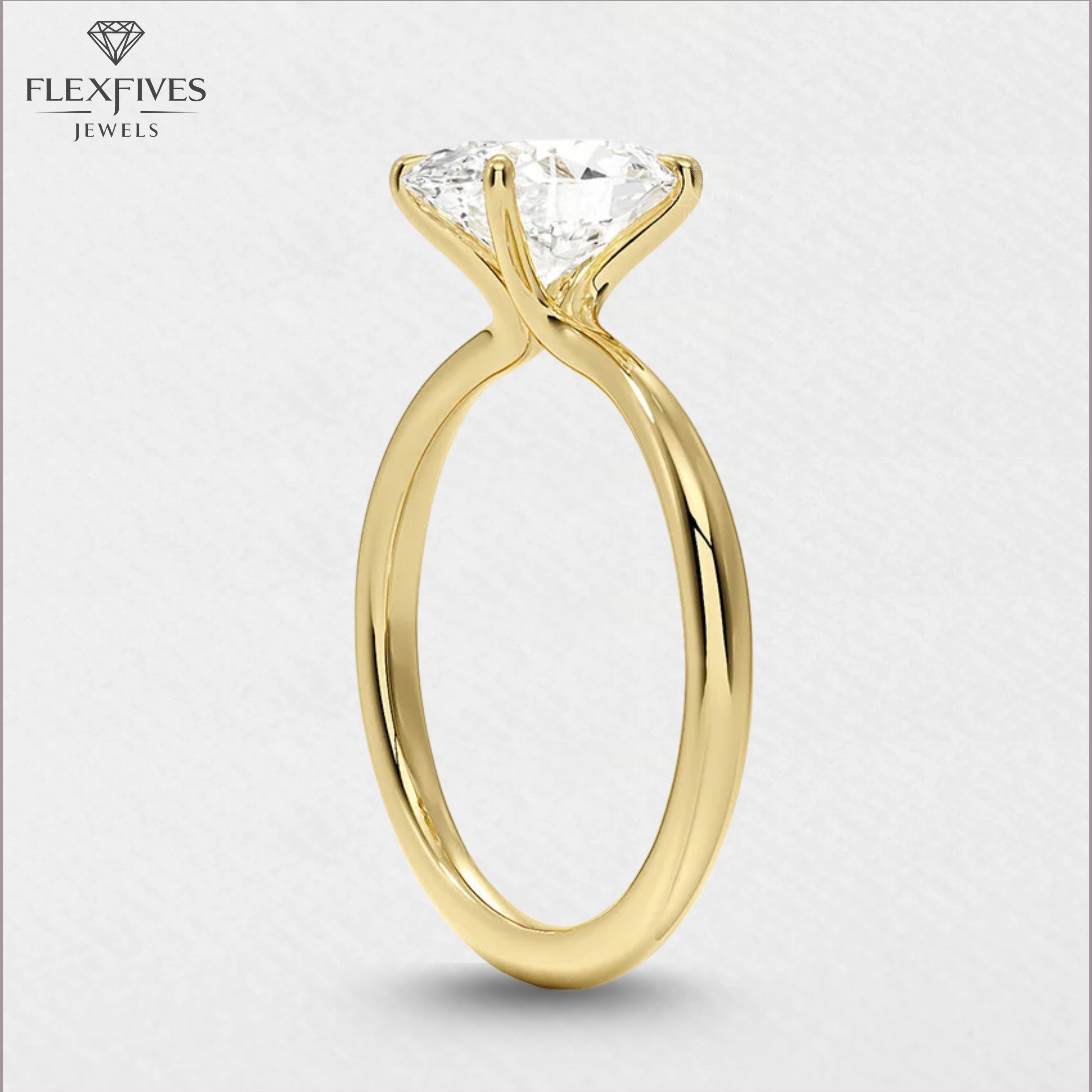 Oval Cut Moissanite Solitaire Ring | 1.5 CT Center Stone | Solid Gold Engagement Ring | Yellow, White, Rose Gold | Minimalist Bridal Jewelry