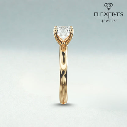 Round Cut Engagement Ring, 1.50 ctw 14k Gold Six Prong Setting Round Cut Moissanite Diamond Engagement Ring, Solitaire Ring