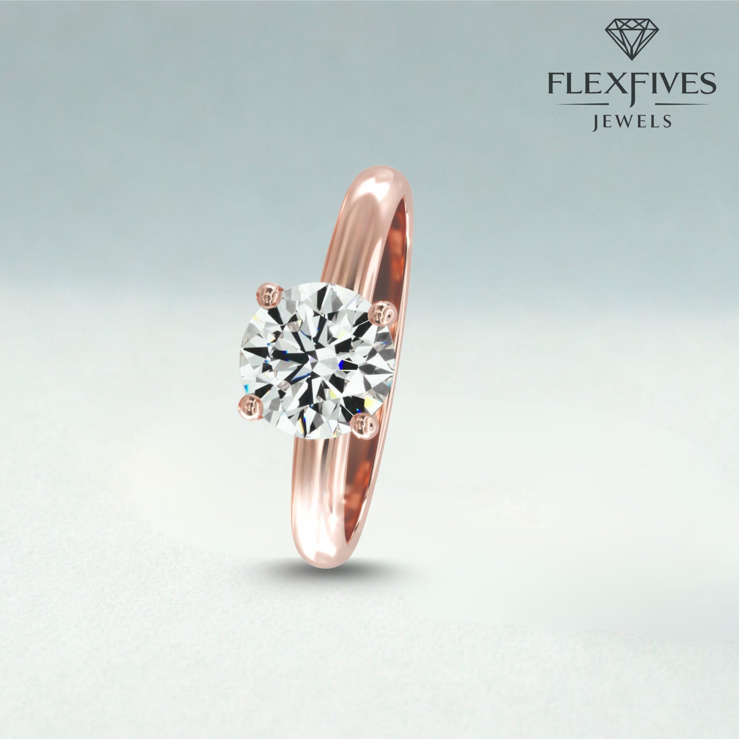 Round Cut Engagement Ring, 1.50 ctw 14k Gold Six Prong Setting Round Cut Moissanite Diamond Engagement Ring, Solitaire Ring