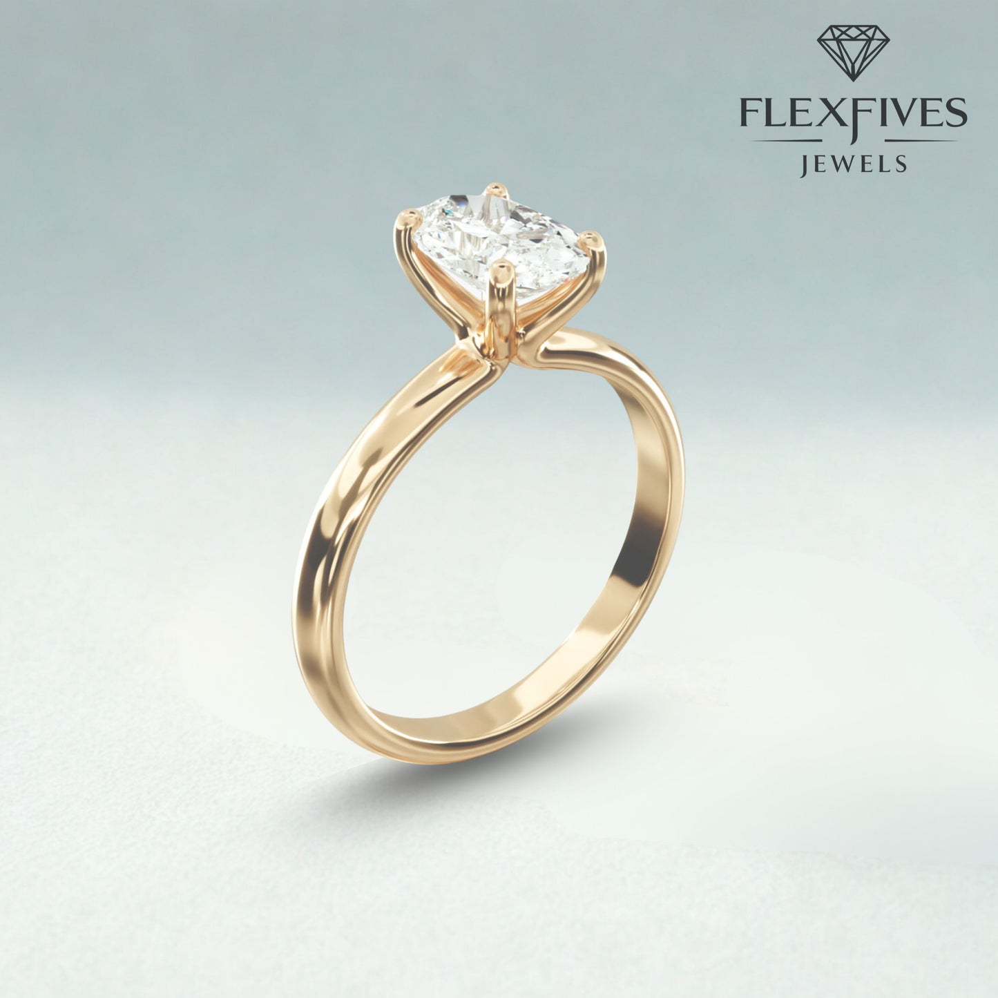 1.50 ctw 14k Gold Four Prong Setting Oval Cut Engagement Ring Solitaire Ring