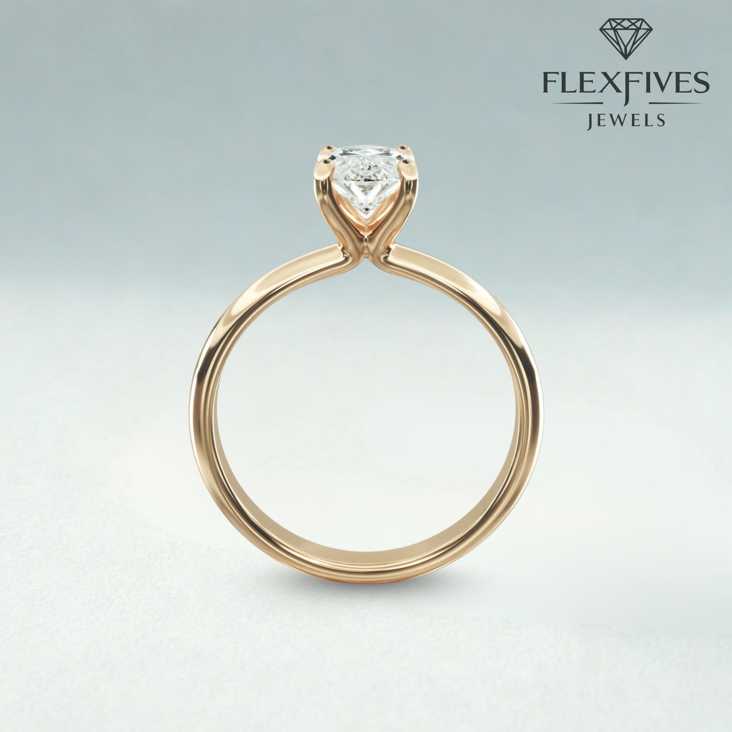 1.50 ctw 14k Gold Four Prong Setting Oval Cut Engagement Ring Solitaire Ring