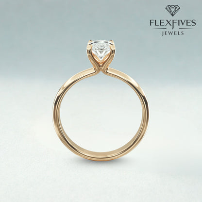 1.50 ctw 14k Gold Four Prong Setting Oval Cut Engagement Ring Solitaire Ring