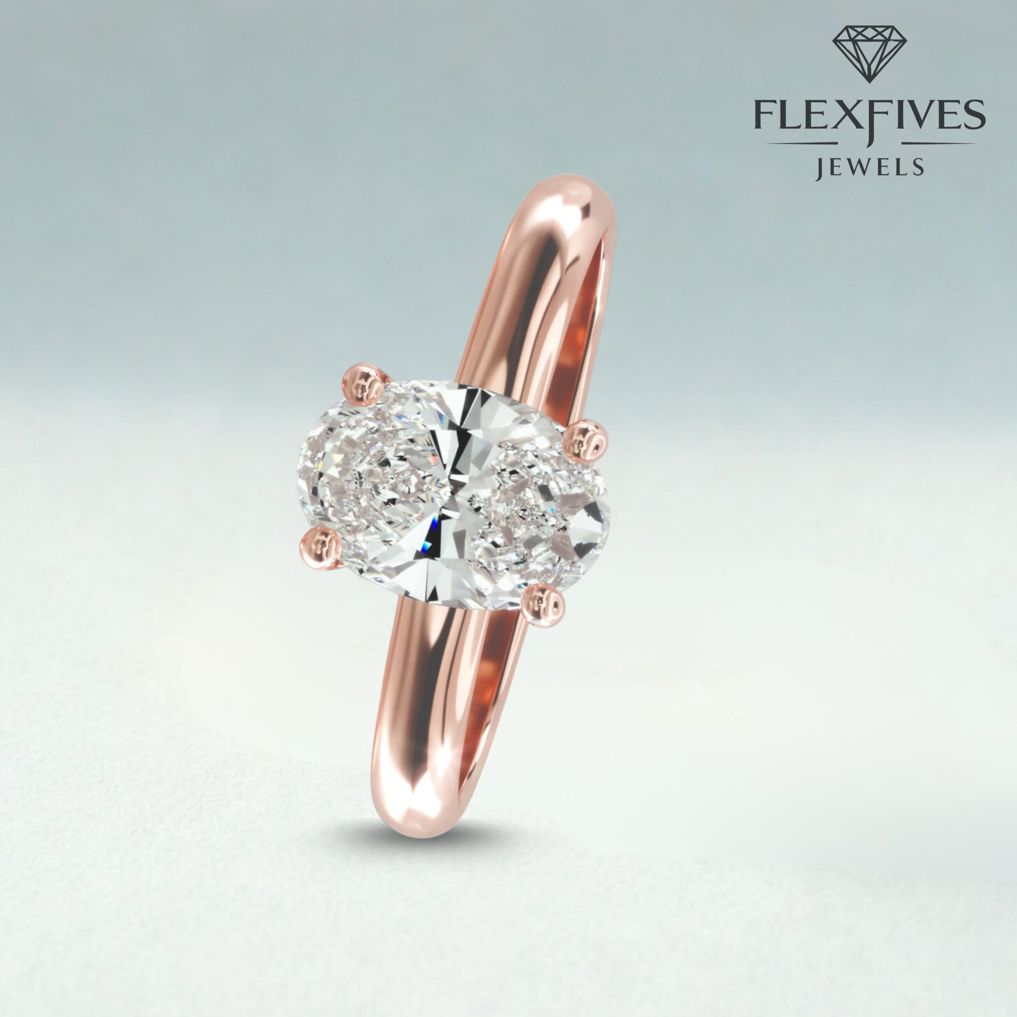 Oval Cut Engagement Ring, 1.50 ctw 14k Gold Four Prong Setting Oval Cut Moissanite Diamond Engagement Ring, Solitaire Ring