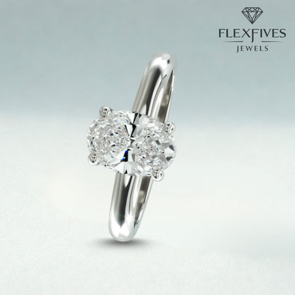 1.50 ctw 14k Gold Four Prong Setting Oval Cut Engagement Ring Solitaire Ring