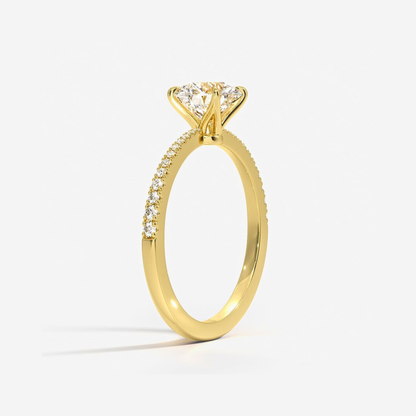 18K Gold Twisted Solitaire Diamond Ring