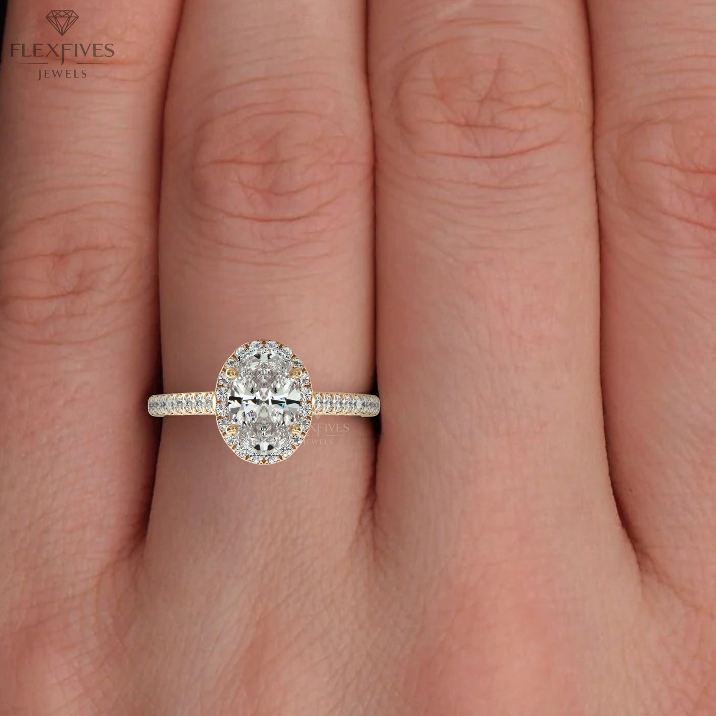 4 CT Oval Cut Moissanite Engagement Ring , Anniversary Ring , Halo Ring , 3 CT + 1 CT Moissanite Ring , Pave Diamond Ring , Ring For Women