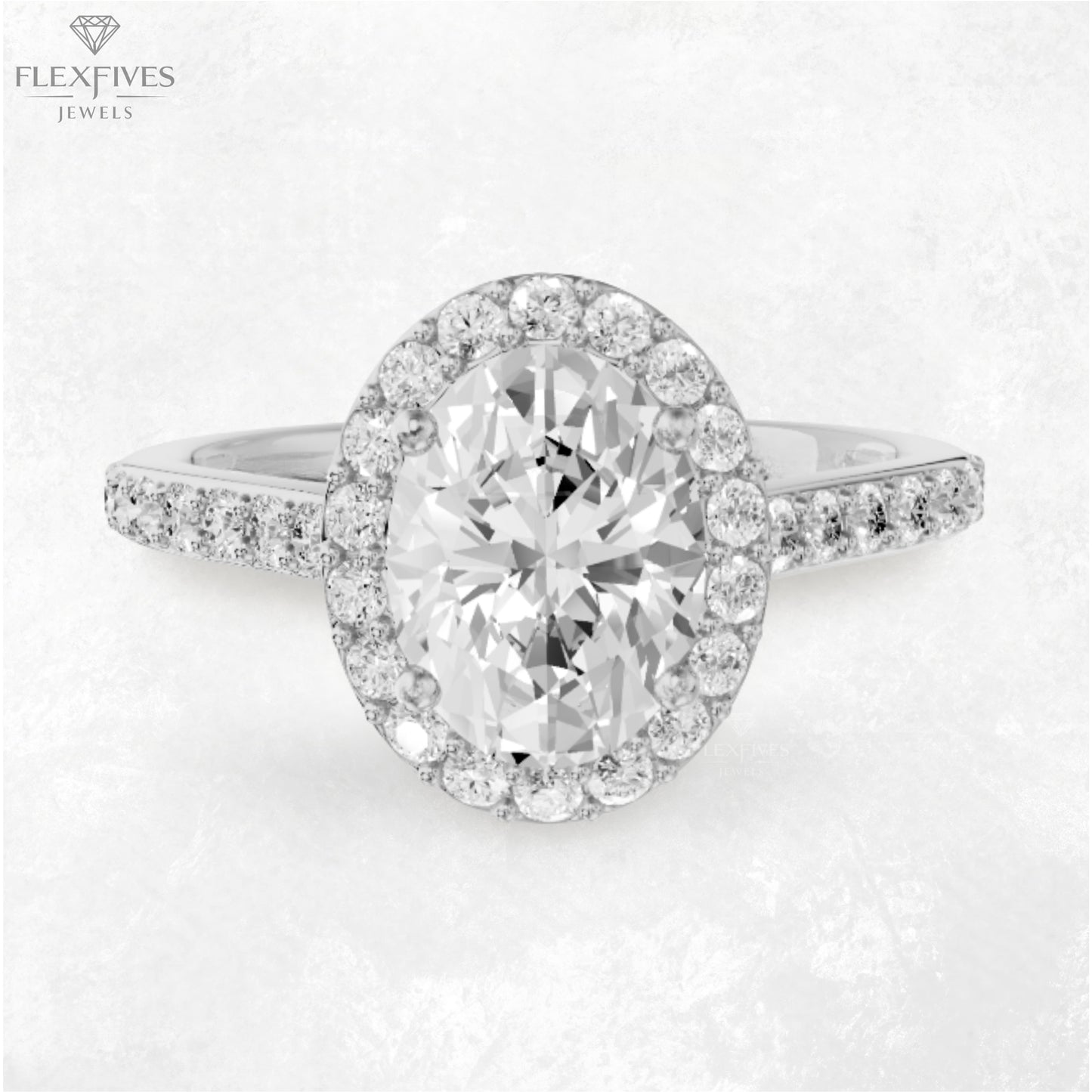 4 CT Oval Cut Moissanite Engagement Ring , Anniversary Ring , Halo Ring , 3 CT + 1 CT Moissanite Ring , Pave Diamond Ring , Ring For Women