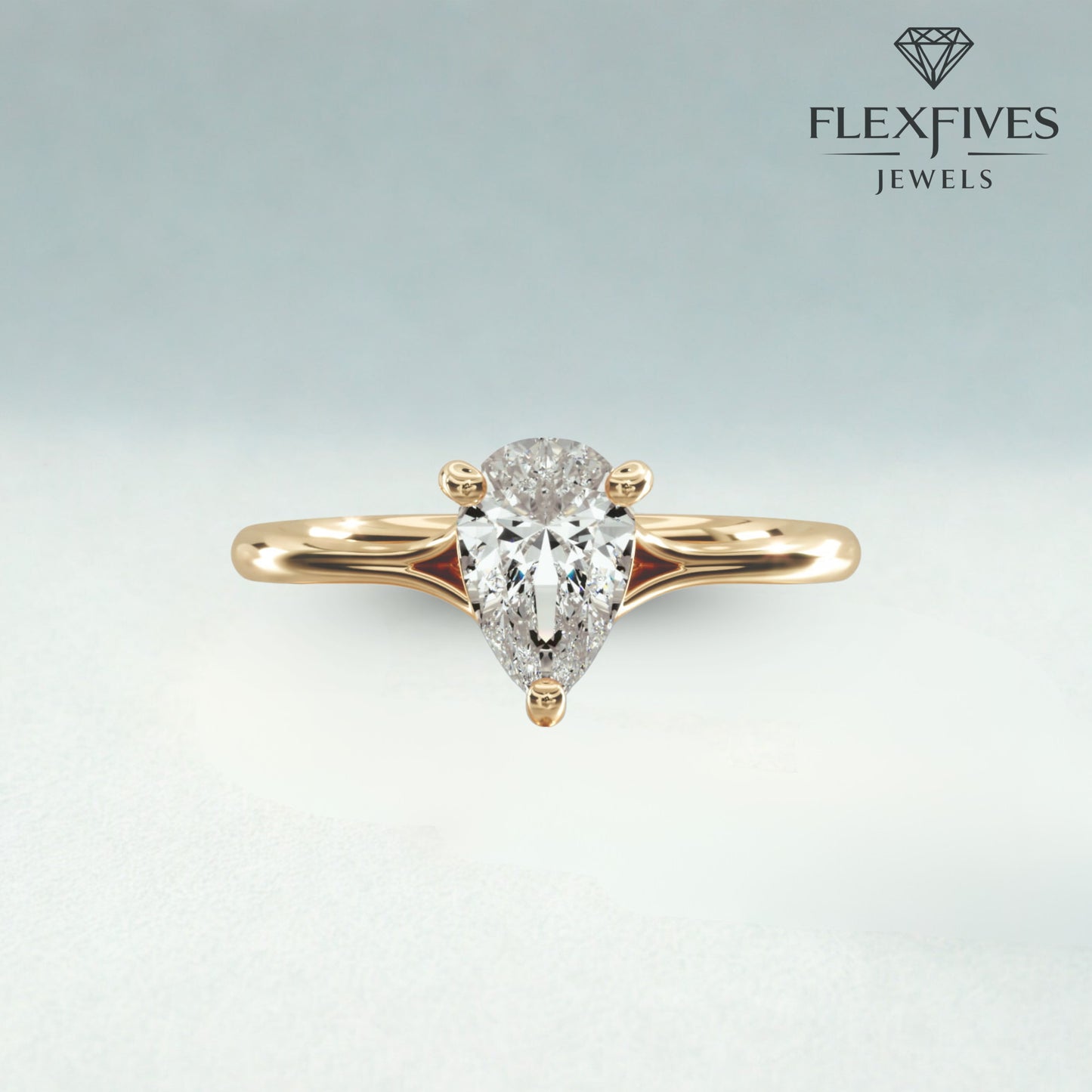 1.50 CT Pear Moissanite Diamond Solitaire Engagement Ring , Pear Certified Diamond Solitaire Wedding Ring Gift For Her