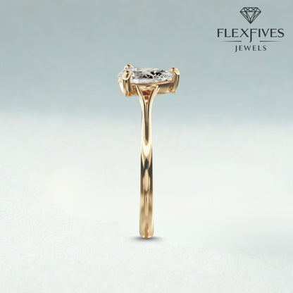 1.50 CT Pear Moissanite Diamond Solitaire Engagement Ring , Pear Certified Diamond Solitaire Wedding Ring Gift For Her