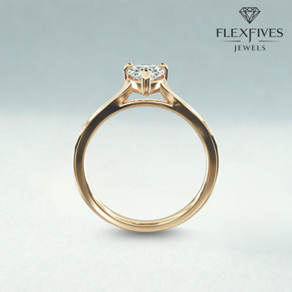 1.50 CT Pear Moissanite Diamond Solitaire Engagement Ring , Pear Certified Diamond Solitaire Wedding Ring Gift For Her