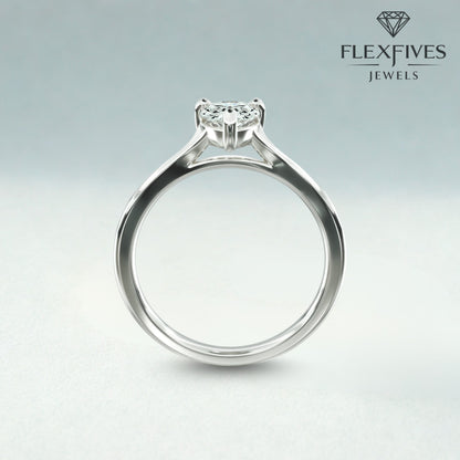 1.50 CT Pear Moissanite Diamond Solitaire Engagement Ring , Pear Certified Diamond Solitaire Wedding Ring Gift For Her