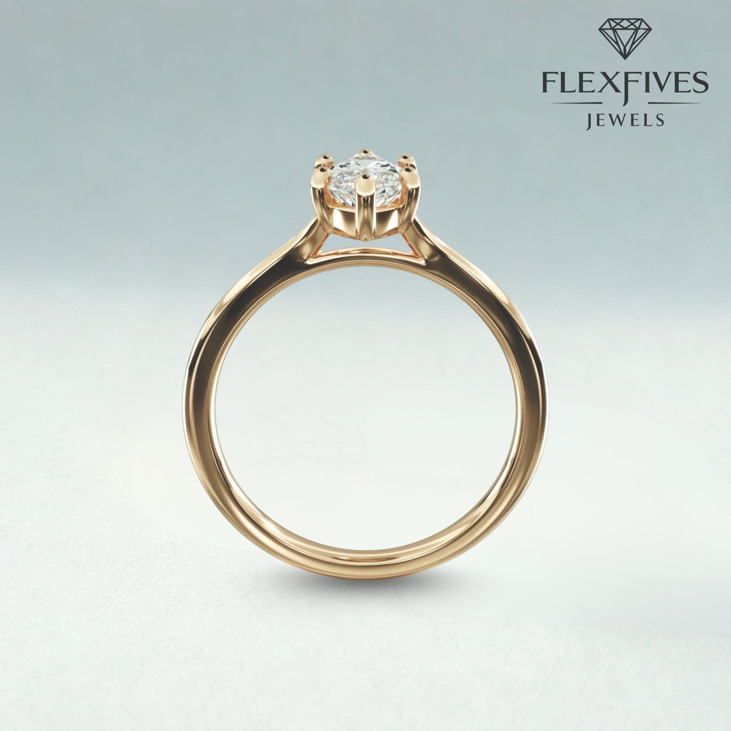 1.50 ctw 14k Gold Six Prong Setting Marquise Cut Engagement Ring Solitaire Ring