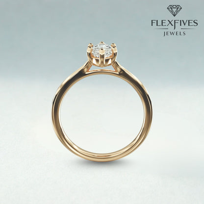 1.50 ctw 14k Gold Six Prong Setting Marquise Cut Engagement Ring Solitaire Ring