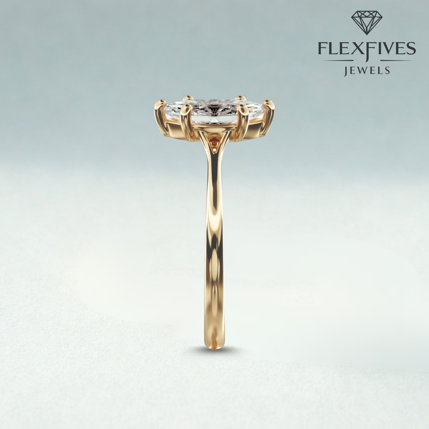 1.50 ctw 14k Gold Six Prong Setting Marquise Cut Engagement Ring Solitaire Ring