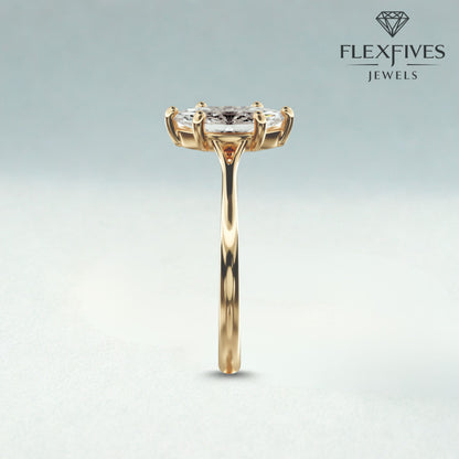 1.50 ctw 14k Gold Six Prong Setting Marquise Cut Engagement Ring Solitaire Ring