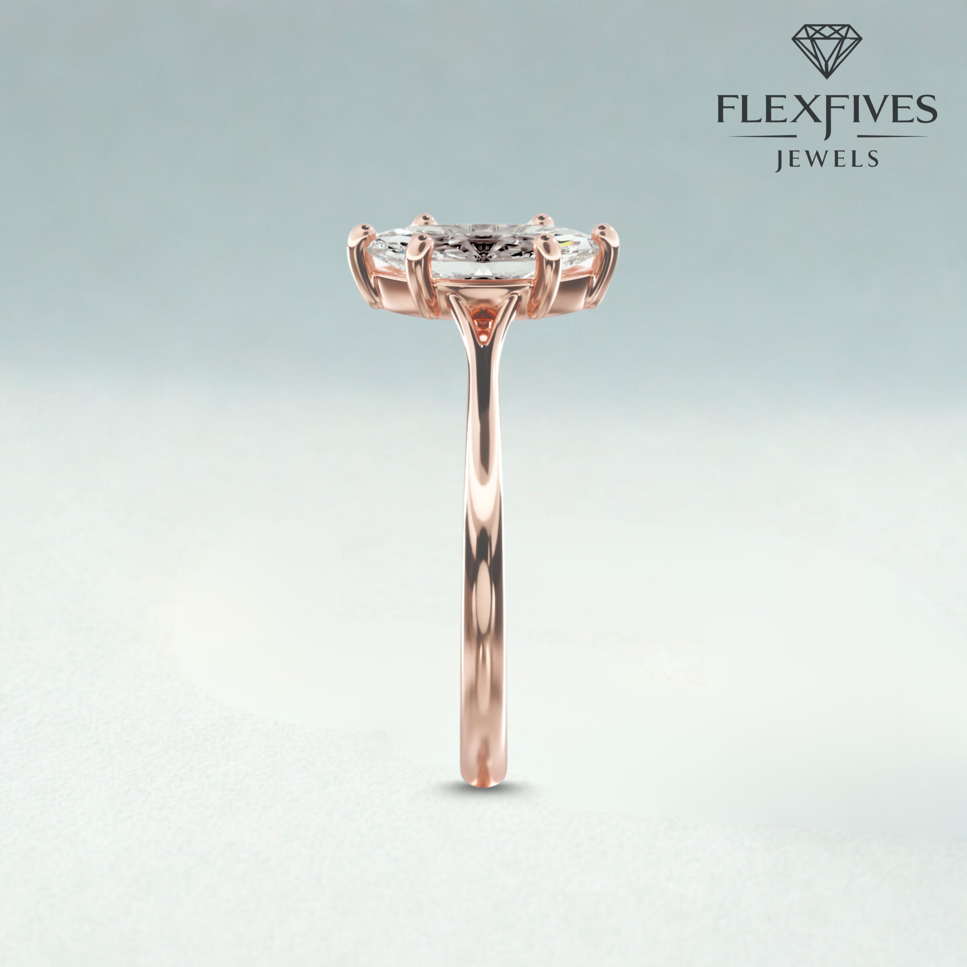 Marquise Cut Engagement Ring, 1.50 ctw 14k Gold Six Prong Setting Marquise Cut Moissanite Diamond Engagement Ring, Solitaire Ring