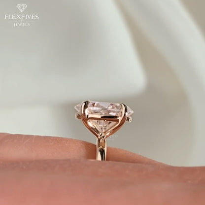 Oval Cut Engagement Ring, Solitaire Ring, Thin Band Engagement Ring, Gold Diamond Ring, Proposal Ring